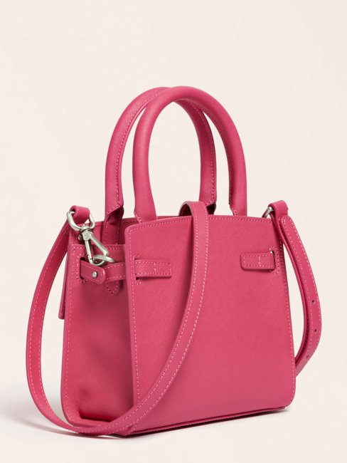 Guess Sac à Main Cristina En Cuir Véritable Fuchsia