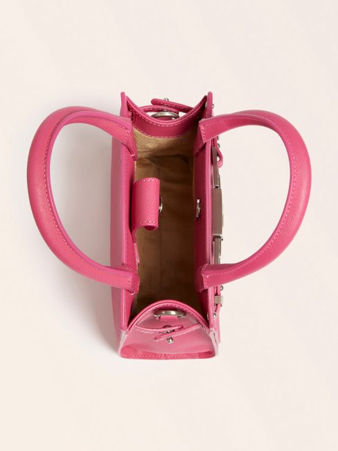 Guess Sac à Main Cristina En Cuir Véritable Fuchsia