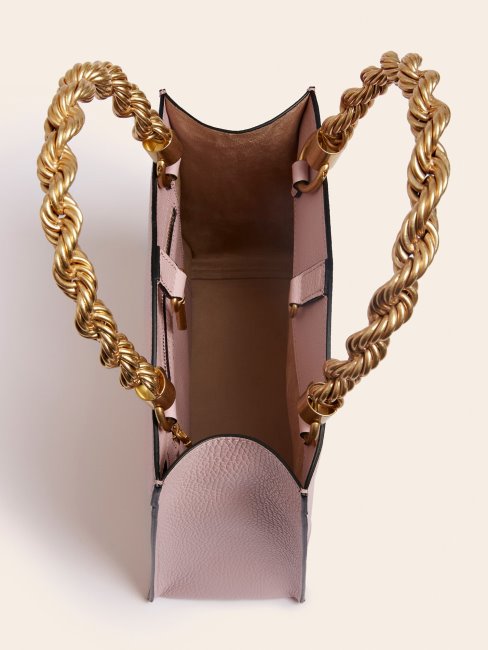 Mini Sac à Main Guess En Cuir Véritable Rose Aida