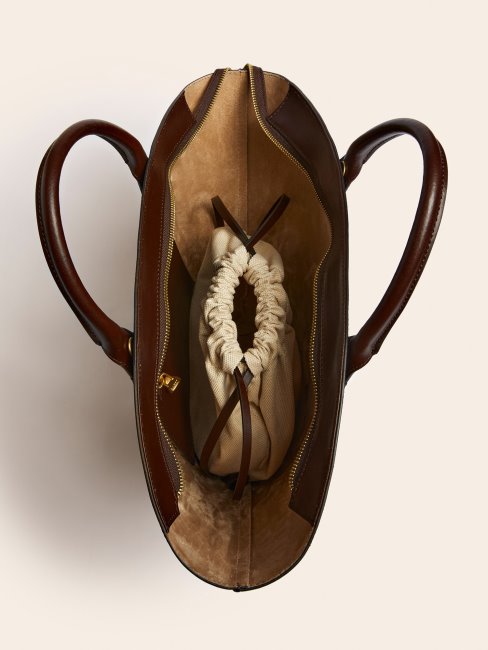 Guess Jary Sac à Main En Cuir Véritable Marron