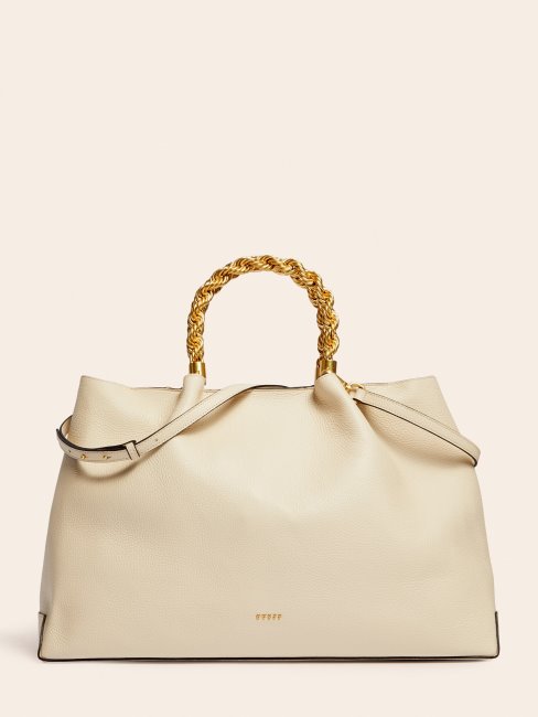 Sac à Main Maxi Guess En Cuir Véritable Blanc Aida