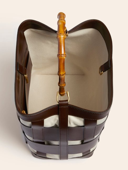 Sac Hobo Guess Marron En Cuir Véritable Tissé Aida