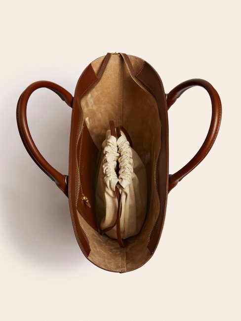 Jary Sac à Main En Cuir Véritable Marron Guess