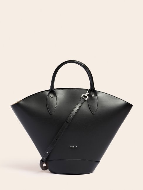 Guess Jary Sac à Main En Cuir Véritable Noir