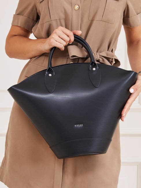 Guess Jary Sac à Main En Cuir Véritable Noir