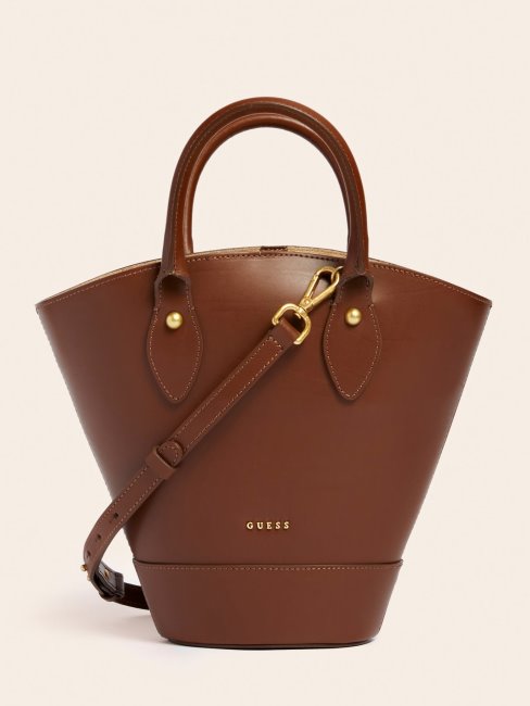 Jary Sac à Main En Cuir Véritable Guess Marron