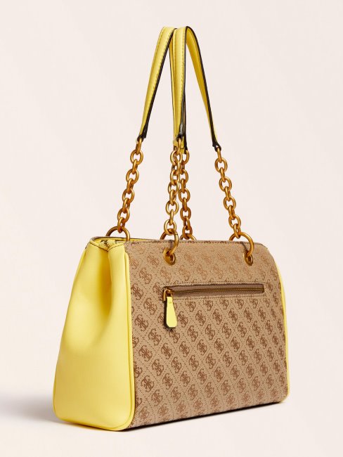 Sac Porté épaule Guess Aviana 4g Jaune Avec Logo