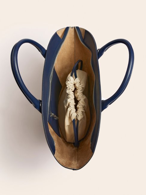 Jary Sac à Main En Cuir Véritable Bleu Guess