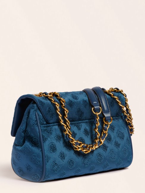 Kimi Sac Bandoulière En Velours Bleu Guess