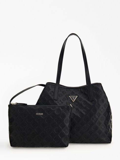 Sac Porté épaule Guess Vikky Noir à Logo 4g En Creux