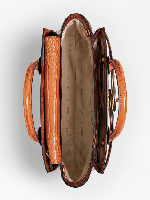 Sac à Main Guess Enisa Marron Imprimé Croco