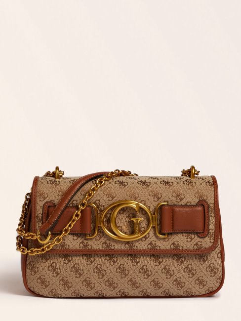 Sac Besace Logo Aileen 4g Marron Guess