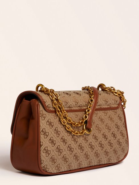 Sac Besace Logo Aileen 4g Marron Guess