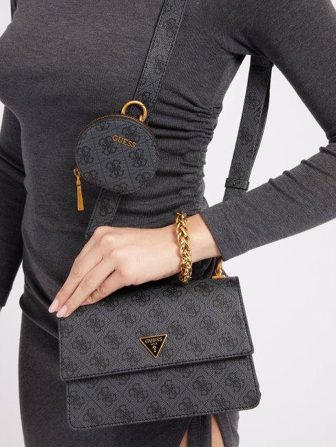 Mini Sac à Bandoulière Logo Alexie 4g Guess Gris