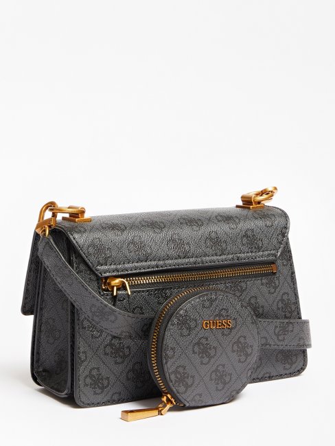 Mini Sac à Bandoulière Logo Alexie 4g Guess Gris
