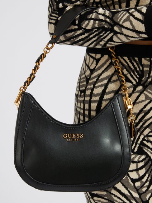 Mini Sac Hobo Guess Abey Noir Avec Poignée En Chaîne