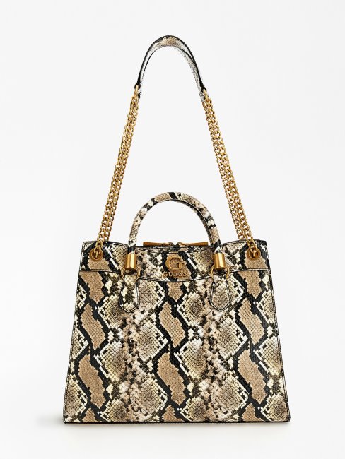 Sac Bandoulière Guess Multi Beige à Imprimé Python Nell