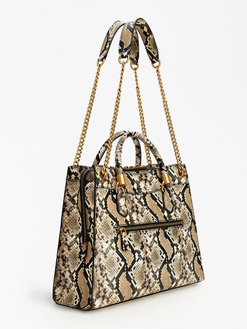 Sac Bandoulière Guess Multi Beige à Imprimé Python Nell