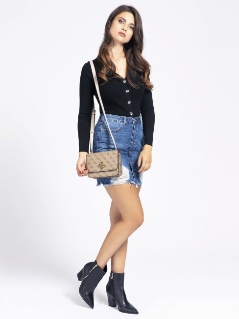 Guess Noelle 4g ​​​​logo Mini Sac à Bandoulière Marron