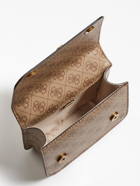 Guess Noelle 4g ​​​​logo Mini Sac à Bandoulière Marron