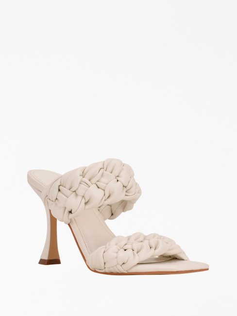 Guess Mules Harlie Blanches à Serres Tressées