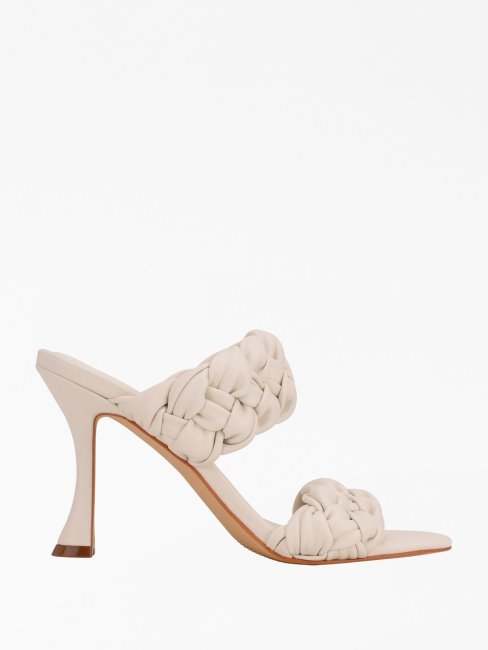 Guess Mules Harlie Blanches à Serres Tressées
