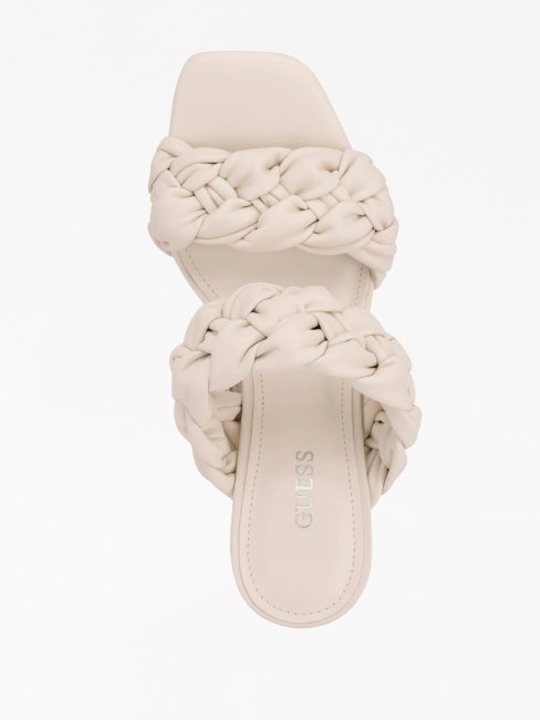 Guess Mules Harlie Blanches à Serres Tressées