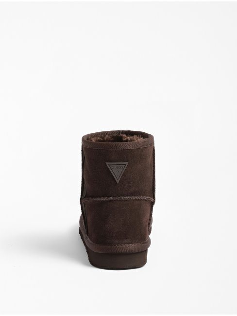 Guess Bottes Luna En Cuir Véritable Marron