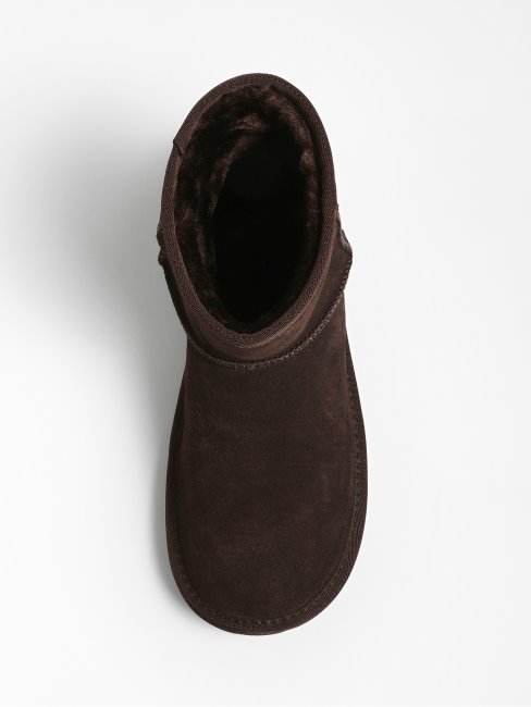 Guess Bottes Luna En Cuir Véritable Marron