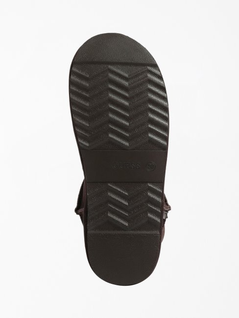 Guess Bottes Luna En Cuir Véritable Marron