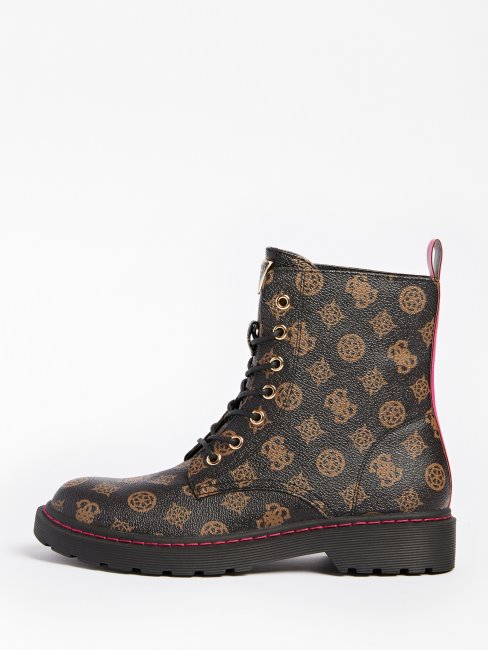 Guess Rambo 4g Pivoine Logo Bottes De Combat Marron