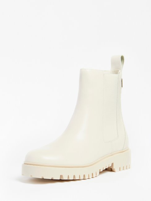 Bottines Chelsea En Cuir Mixte Oakess Guess Blanc