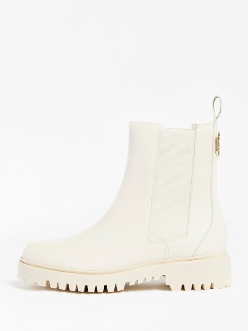 Bottines Chelsea En Cuir Mixte Oakess Guess Blanc