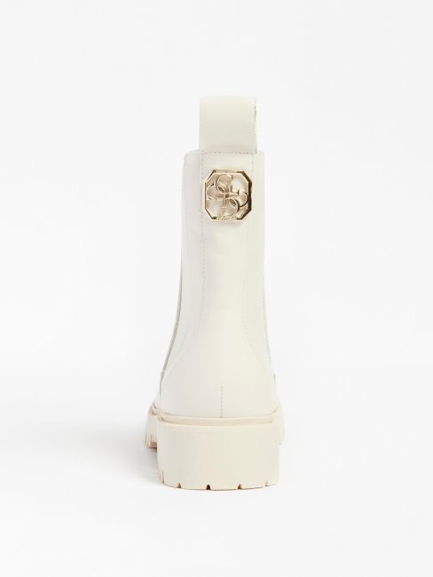 Bottines Chelsea En Cuir Mixte Oakess Guess Blanc