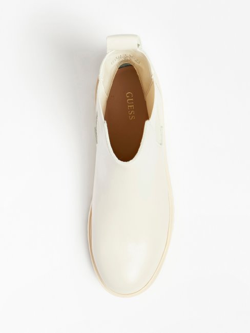 Bottines Chelsea En Cuir Mixte Oakess Guess Blanc