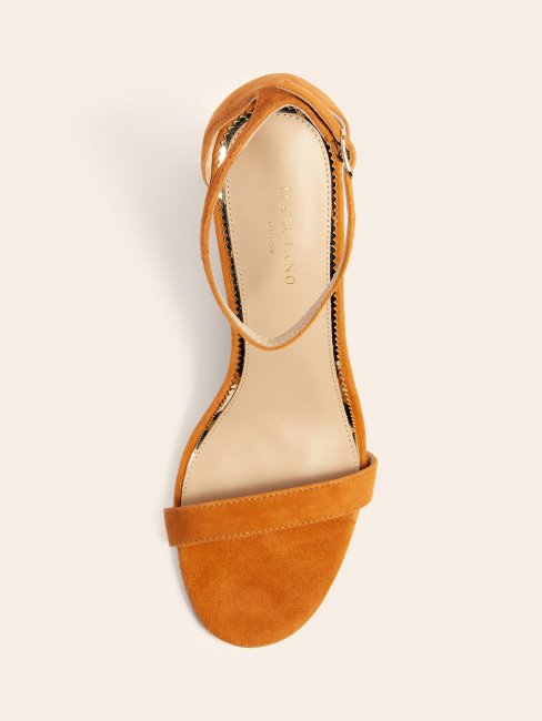 Sandale Compensée En Cuir Marciano Marron Guess