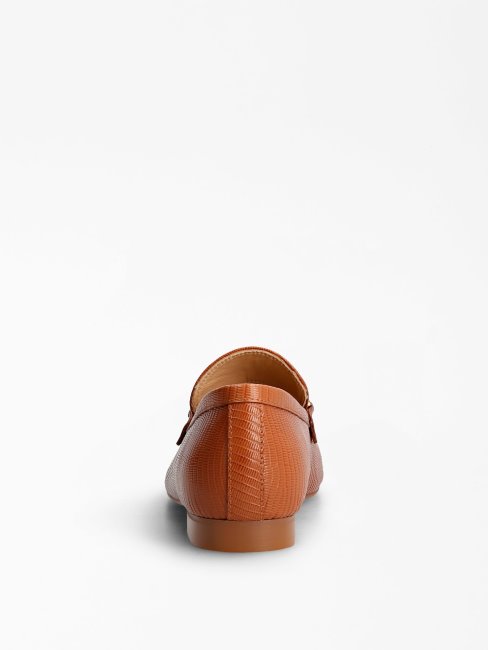 Guess Mocassins Marta En Cuir Véritable Marron