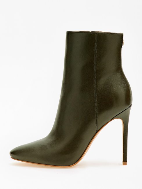 Guess Bottines Reddi En Cuir Véritable Vert