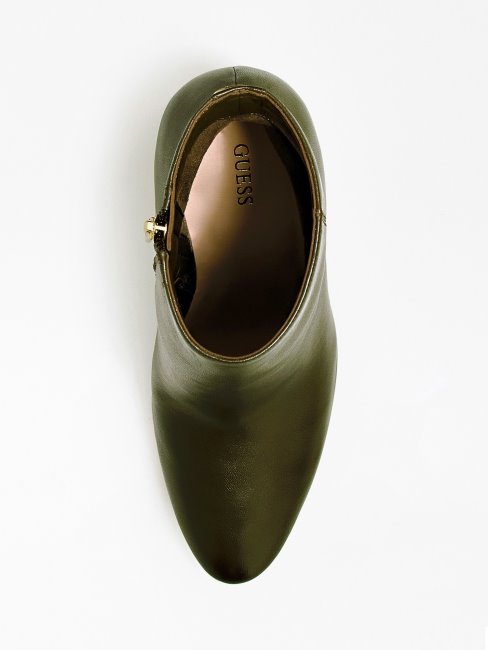 Guess Bottines Reddi En Cuir Véritable Vert