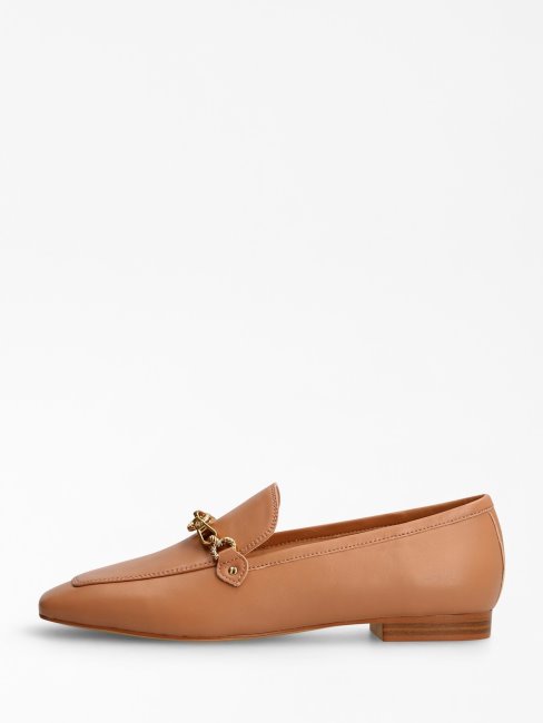 Marta Mocassin En Cuir Mélangé Beige Guess