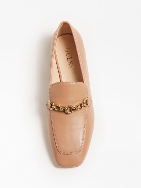 Marta Mocassin En Cuir Mélangé Beige Guess