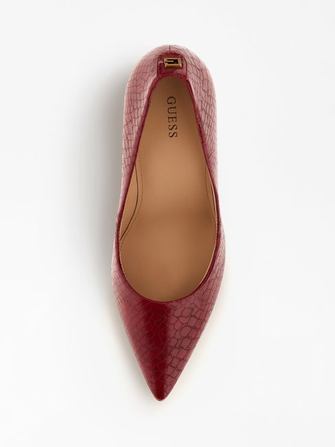 Escarpins Piera Rouge Imprimé Python Guess