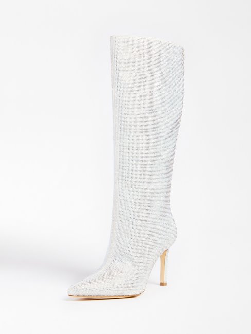 Guess Bottes Dayton Détail Strass Argent