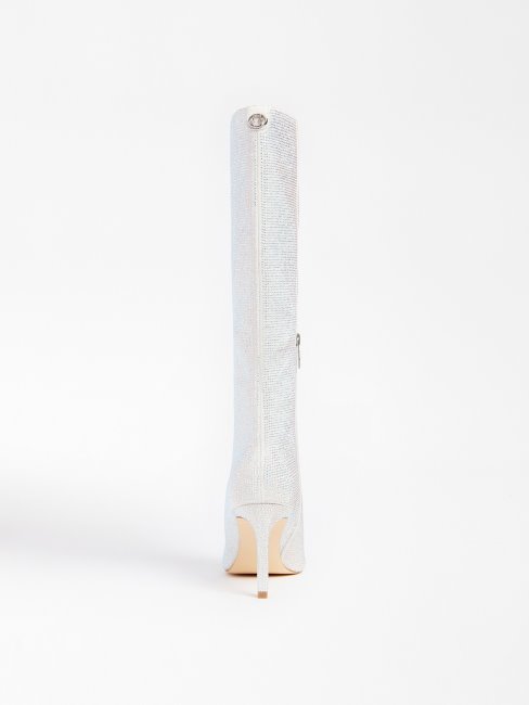 Guess Bottes Dayton Détail Strass Argent