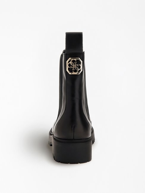 Guess Bottines Chelsea En Cuir Mélangé Noir Chêne