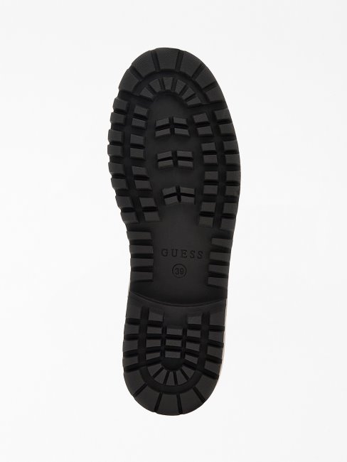 Guess Bottines Chelsea En Cuir Mélangé Noir Chêne