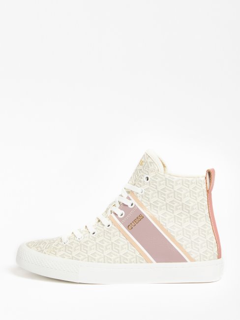 Espadrilles Montantes à Logo Elga Crème Guess