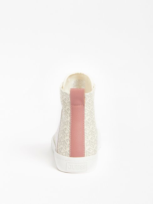 Espadrilles Montantes à Logo Elga Crème Guess