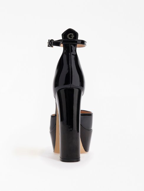 Sandale Guess Calane Noire Effet Verni