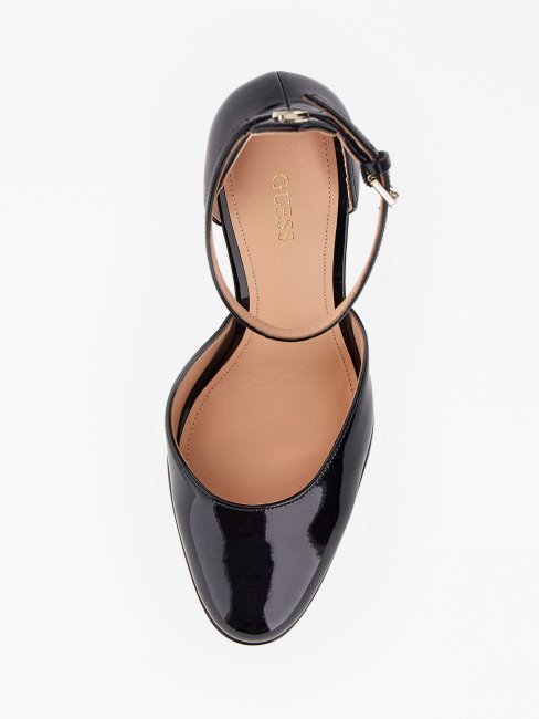 Sandale Guess Calane Noire Effet Verni